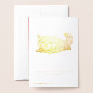 Cartão Metalizado Lindo Design de Panda Vermelho Kawaii Relaxando