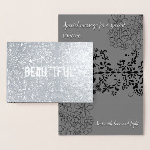 Cartão Metalizado Lindo Legenda