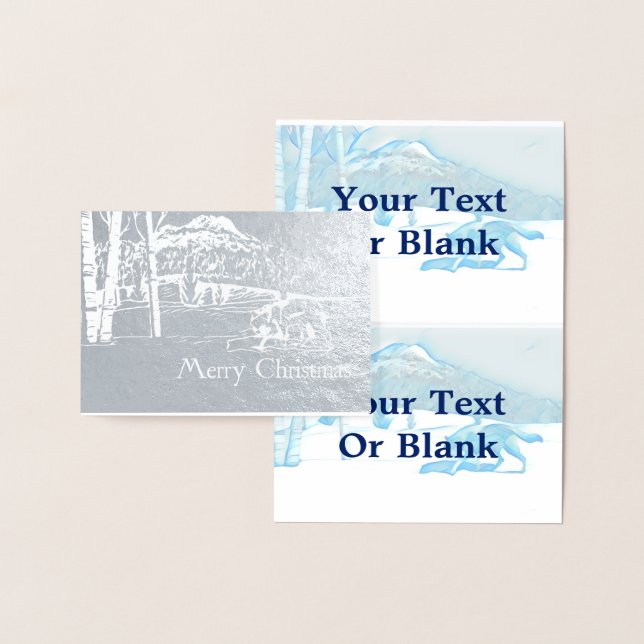 Cartão Metalizado Lobo Solitário No WInter (Exibição)