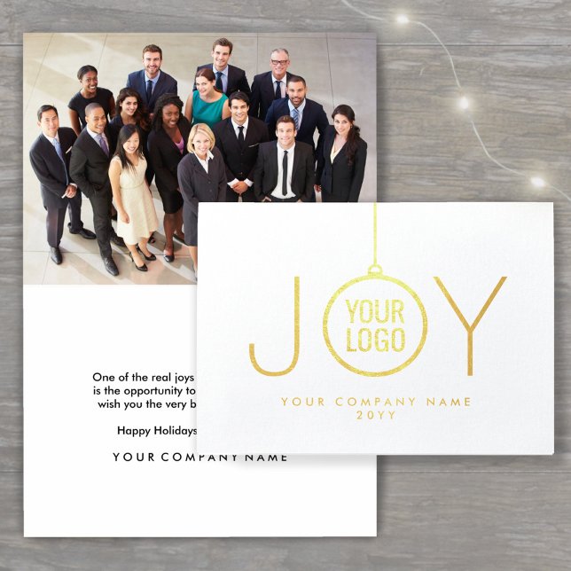 Cartão Metalizado Logotipo comercial JOY Enfeites de natal Feriado F (Criador carregado)