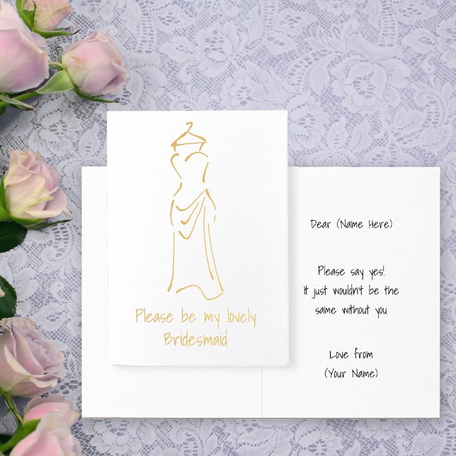Cartão Metalizado Lovely Bridesmaid Dress Design - Personalize isso (Criador carregado)