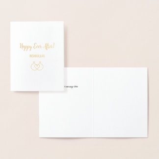 Cartão Metalizado Luxury Feliz Nunca Depois Do Presente De Casamento