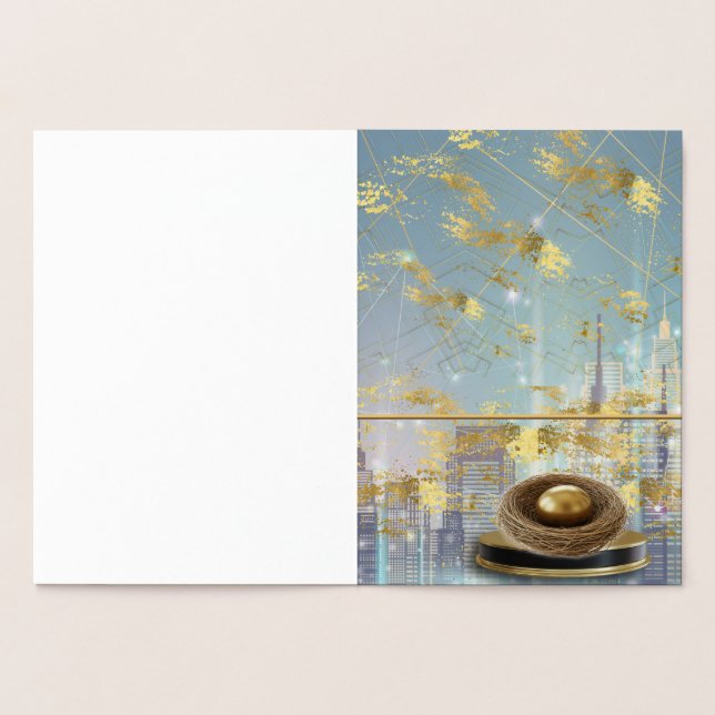 Cartão Metalizado  Luxury Foil Easter Invitation Card (Interior)