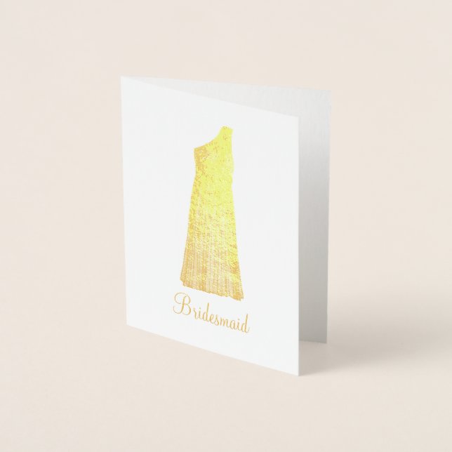 Cartão Metalizado Madrinha de casamento de Bridesmaid Bridal Party G (Frente)
