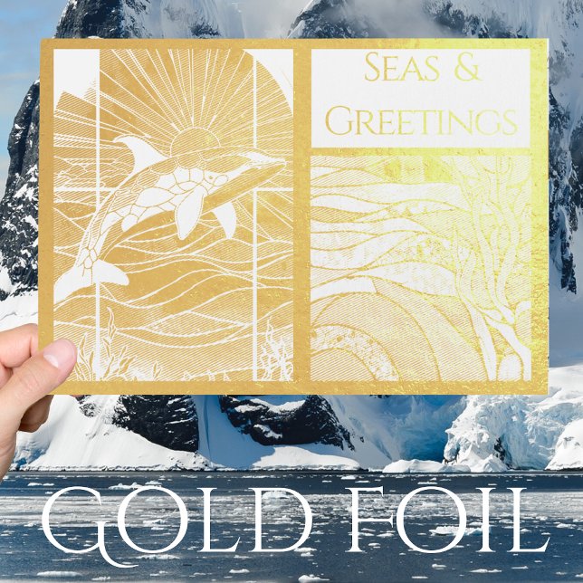 Cartão Metalizado Mar e Saudações Náuticas Modernas, Baleia Orca (Criador carregado)