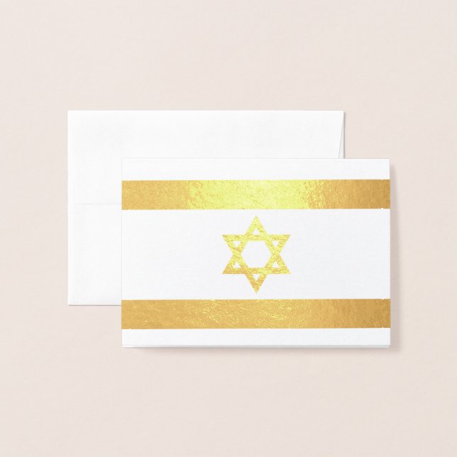 Cartão Metalizado Marca Israel Foil Favor (Frente com Envelope)