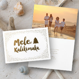 Cartão Metalizado Mele Kalikimaka Confetti Foto de Natal