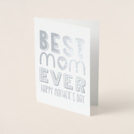 Cartão Metalizado Melhor Tipografia Nunca Moderna da Mãe | DIA DE AS