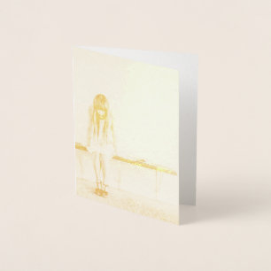 Cartão Metalizado Menina Preocupada