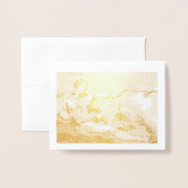 Cartão Metalizado Meu próprio desenho do Adam de Michelangelo