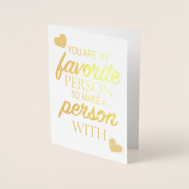 Cartão Metalizado Minha pessoa favorita para fazer uma pessoa com Na (Frente)