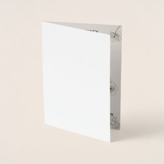 Cartão Metalizado Minimalist Olive Green & Cream Wedding Invitation 