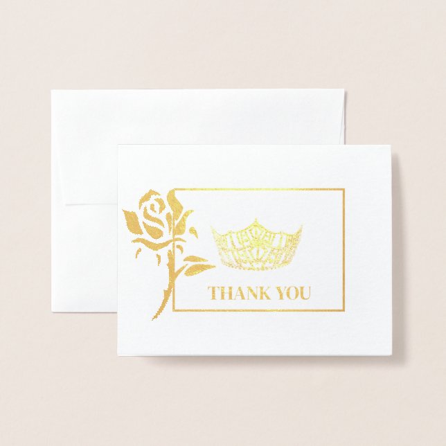 Cartão Metalizado Miss America Style Pageant Crown (Frente com envelope)