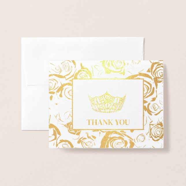 Cartão Metalizado Miss America Style Pageant Crown (Frente com envelope)