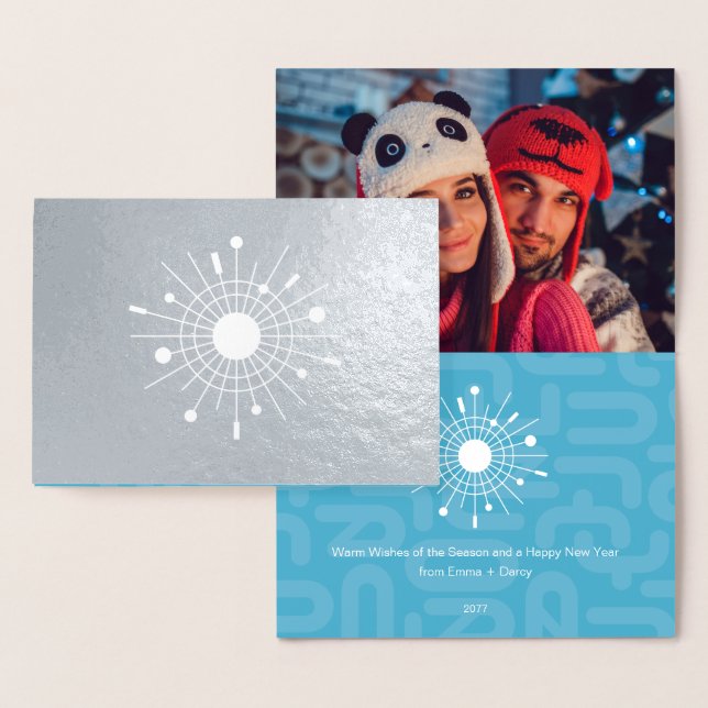 Cartão Metalizado MOD de Natal da Silver Real Silver Moderna do Sécu (Exibição)