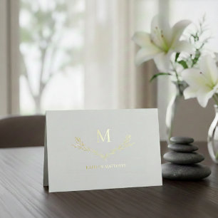 Cartão Metalizado Monograma Personalizado por Verdadeira Inicial