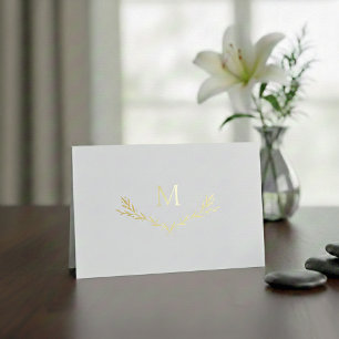 Cartão Metalizado Monograma Personalizado por Verdadeira Inicial
