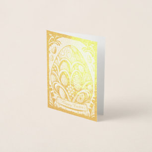 Cartão Metalizado Motivo de Páscoa Cartoon P/B com Ovos de Páscoa 10