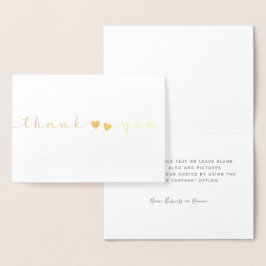 Cartão Metalizado Muito obrigado, Manuscrito minimamente moderno per