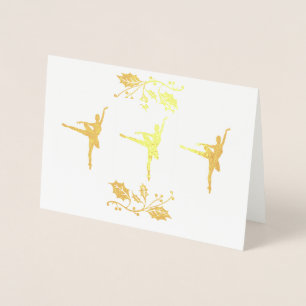 Cartão Metalizado Natal da bailarina