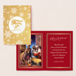 Cartão Metalizado Natal da Natividade Afro-Americana
