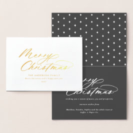 Cartão Metalizado Natal elegante para a tipografia moderna