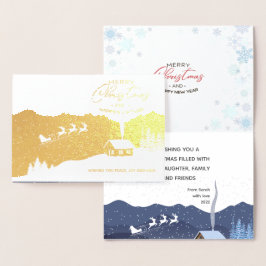 Cartão Metalizado Natal | FELIZ ANO NOVO | Papais noeis personalizáv