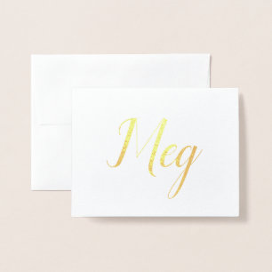 Cartão Metalizado Nome Personalizado  Bridesmaid  Meg