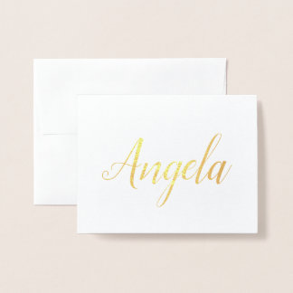 Cartão Metalizado Nome Personalizado | Bridesman | Angela