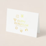 Cartão Metalizado Nome personalizado de ouro branco para Hanukkah fe<br><div class="desc">Feliz Hanukkah,  personalize o nome da família Foil Greeting Card. Feliz Hanukkah,  Feliz Chanukah,  Hanukkah Sameach!,  Chag Sameach!,  Chag Urim Sameach!</div>