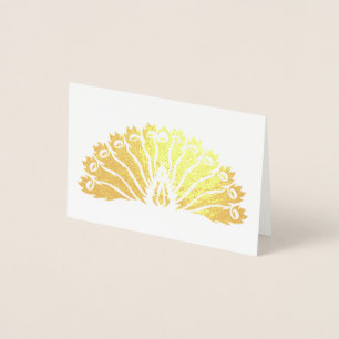Cartão Metalizado Notecard Peacock (Ventilador) Dourado