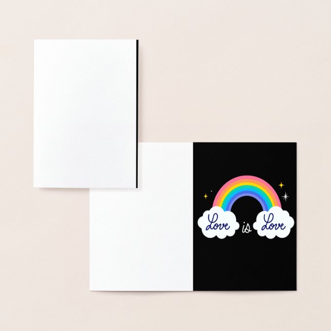 Cartão Metalizado O amor é o amor. LGBT+orgulho. Arco (Exibição)