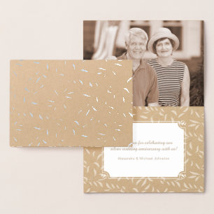 Cartão Metalizado Obrigado do aniversário de casamento de prata você