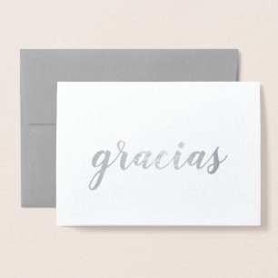 Cartão Metalizado Obrigado Espanhol Escoteiro Silver