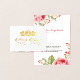 Cartão Metalizado Obrigado, Luxury Floral