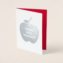 Cartão Metalizado Obrigado, Professor. Luxo