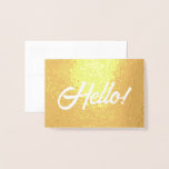 Cartão Metalizado Olá!<br><div class="desc">Personalize com sua própria mensagem usando o campo modelo fornecido!</div>