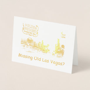 Cartão Metalizado Ouro Vintage 1952 Las Vegas Nugget