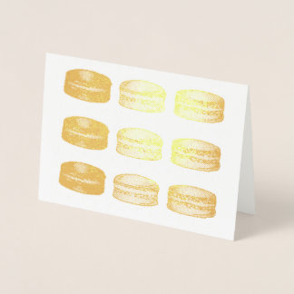 Cartão Metalizado Padaria francesa Macaron Cookies Comida Folha de F