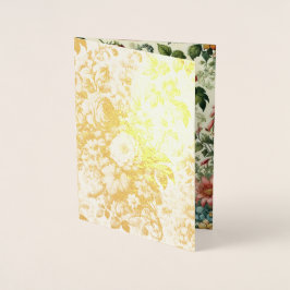 Cartão Metalizado Padrão Botânico Invisível