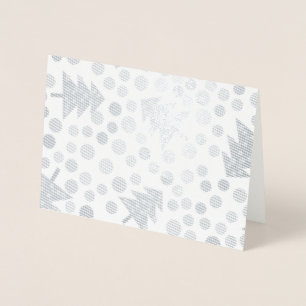 Cartão Metalizado padrão de árvores de Natal