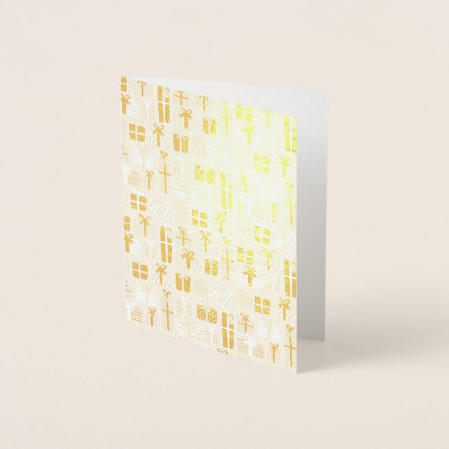 Cartão Metalizado Padrão de presentes de Natal (Frente)