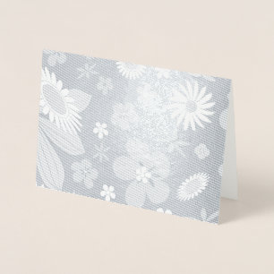 Cartão Metalizado Padrão Floral Invisível