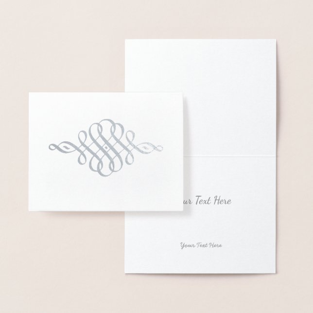 Cartão Metalizado Padrão Floral Moderno Elegante Dourado ou Silver (Display)