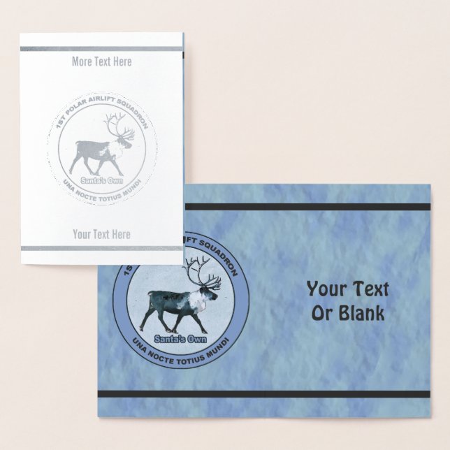 Cartão Metalizado Papais noeis 1rua de Suspensão de Ar Polar (Exibição)