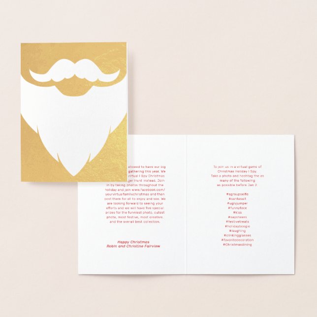 Cartão Metalizado Papais noeis Pai Natal virtual I espiar jogo de ha (Exibição)