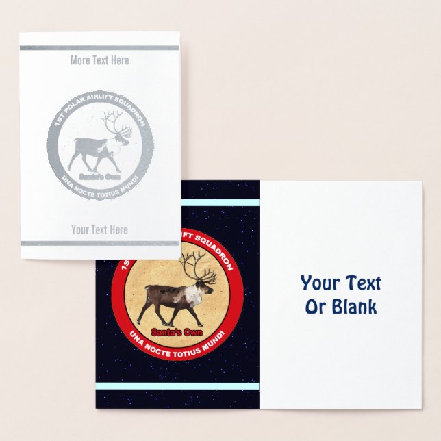 Cartão Metalizado Papais noeis Próprios - Esquadrão de Aeronave Pola (Exibição)