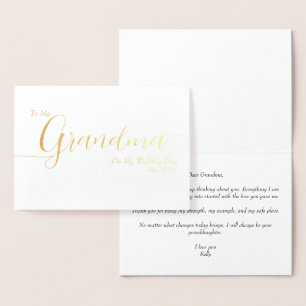 Cartão Metalizado Para Minha Avó No Dia Do Meu Casamento Elegante Ca