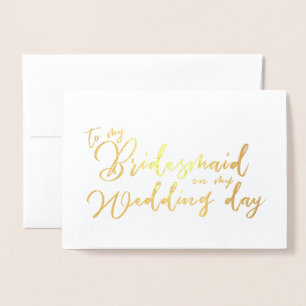 Cartão Metalizado Para minha Dama de Honra no Dia do Meu Casamento C