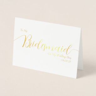 Cartão Metalizado Para Minha Dama de Honra no Dia do Meu Casamento E